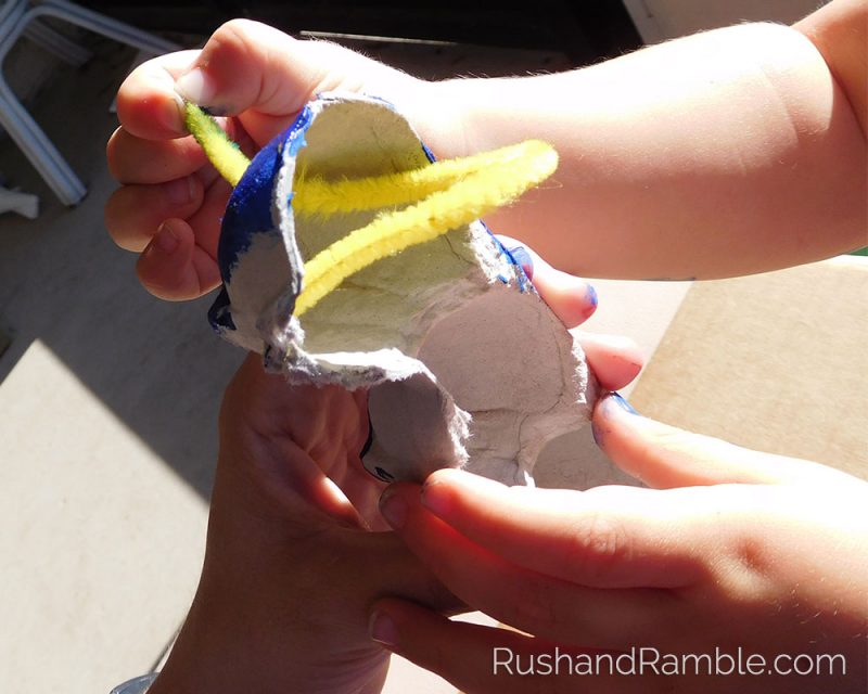 Easter Crafts - Egg Carton Caterpillars | Rush & Ramble